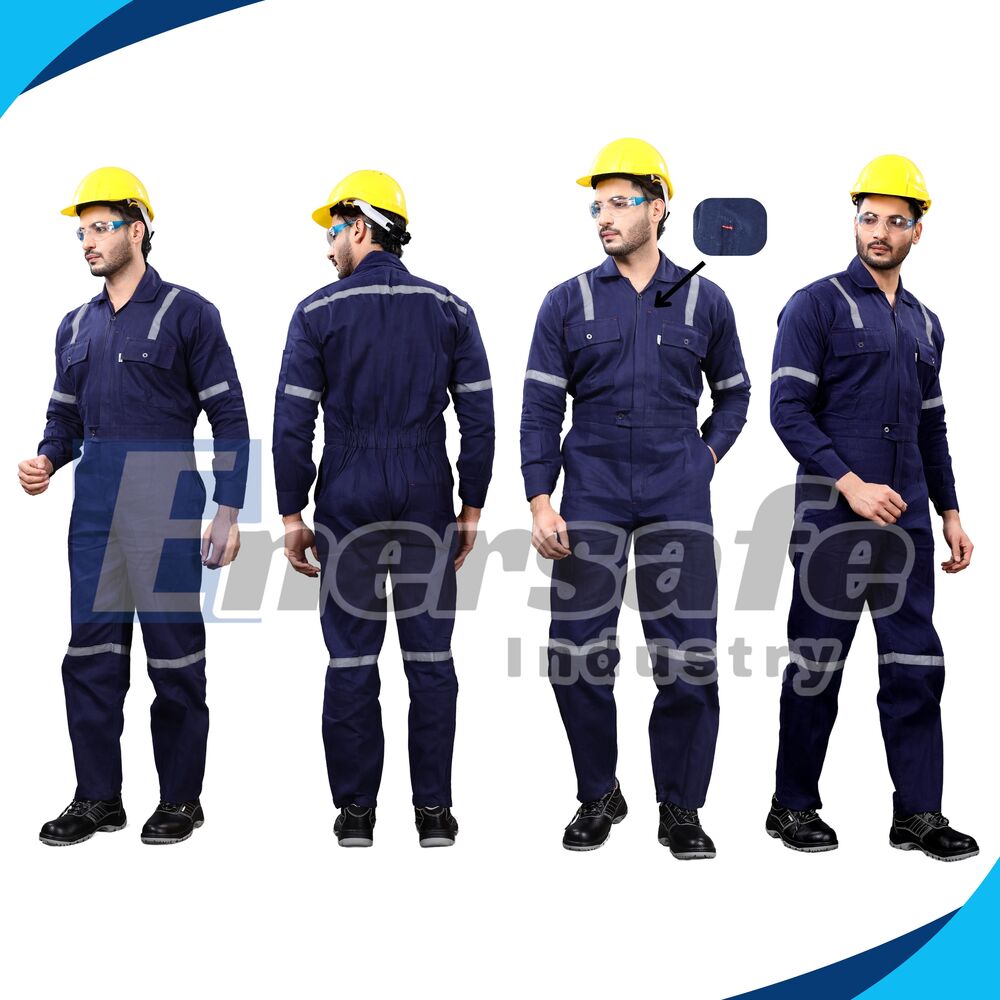 Mens Cotton Boiler Suit - Color: Blue And Orange