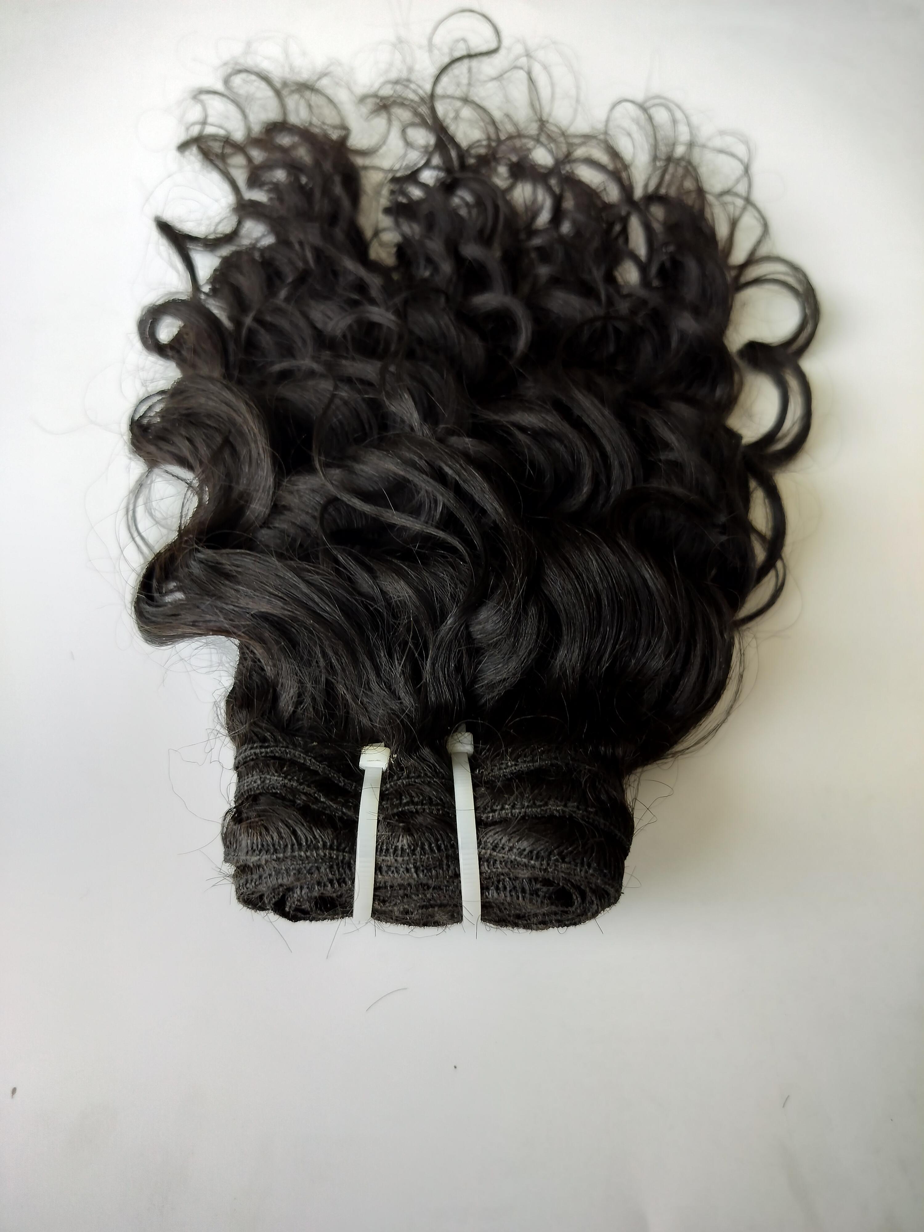 Raw Indian Temple Virgin Natural Curly Human Hair Bundle