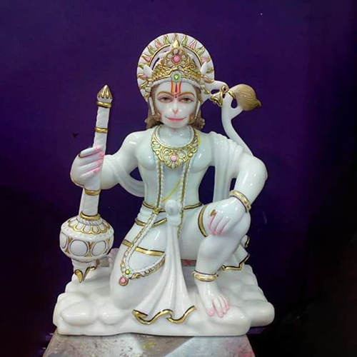 White Marble Hanuman Ji Statue