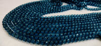 Natural Topaz London Blue Round Shape Faceted 6mm Beads Strand 13''Long