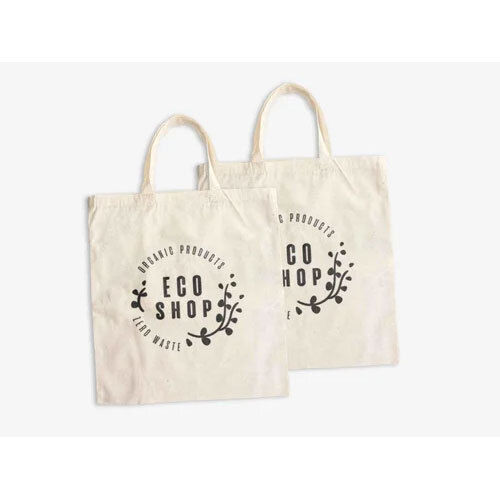 Canvas Shopping Bags - Color: Off White