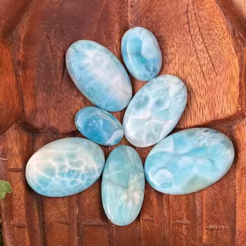 5mm 100% Natural Larimar Smooth Cabochon