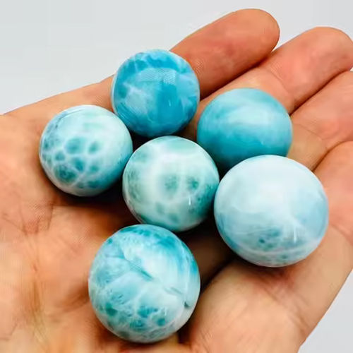 3Mm Semi Precious Larimar Cabochon - Stone Color: Blue