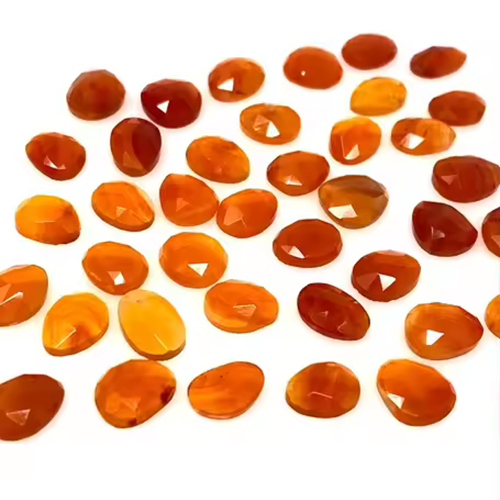 Natural Carnelian Rose Cut Cabochons