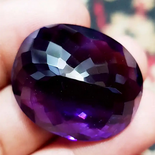 Oval Cut Amethyst Gemstone Palm Stones