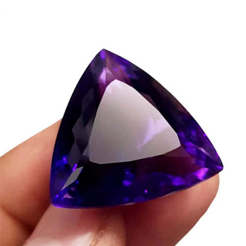 Trillion Shaped Natural Purple Amethyst Gemstone - Size: Various