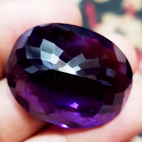 Purple Amethyst Oval Shaped Jewelry Natural Stone - Size: Various