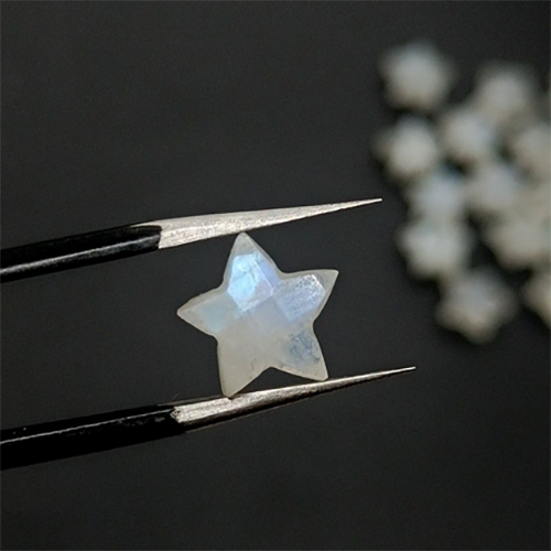 White Carved Star Moonstone