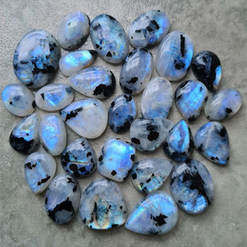 Natural Rainbow Moonstone Octagon Gemstone Cabochon - Size: Various