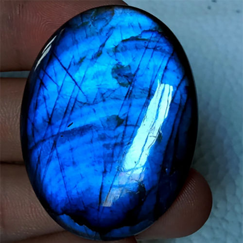 Labradorite Oval Cabochon Smooth Flat Back Gemstone Cabochon For Jewelry - Size: Various