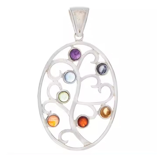 Tree Swirls Chakra Pendant