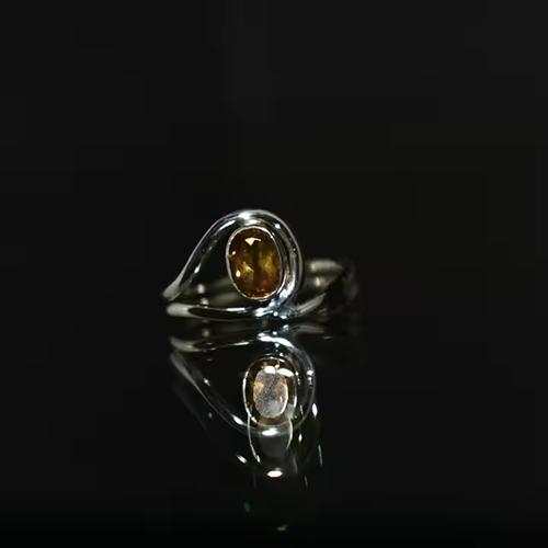 Citrine Gemstones 925 Sterling Silver Plated Women Rings