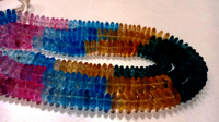 Multi Color Topaz Rondelle Faceted 11-12mm beads Strand 8 Inch Long