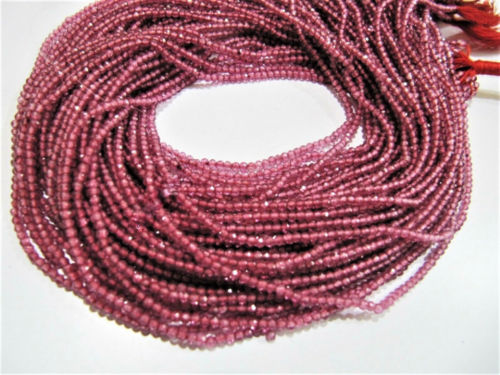 Pink Topaz Rondelle Faceted Beads 2mm Strand 13 inches long