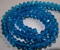 Sky Blue Topaz 3-4mm Rondelle Faceted 100 Beads  per Strand Beads