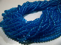 Sky Blue Topaz 3-4mm Rondelle Faceted 100 Beads  per Strand Beads