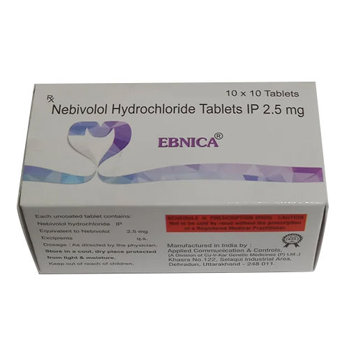 2.5 Mg Nebivolol Hydrochloride Tablets Ip - Drug Type: General Medicines