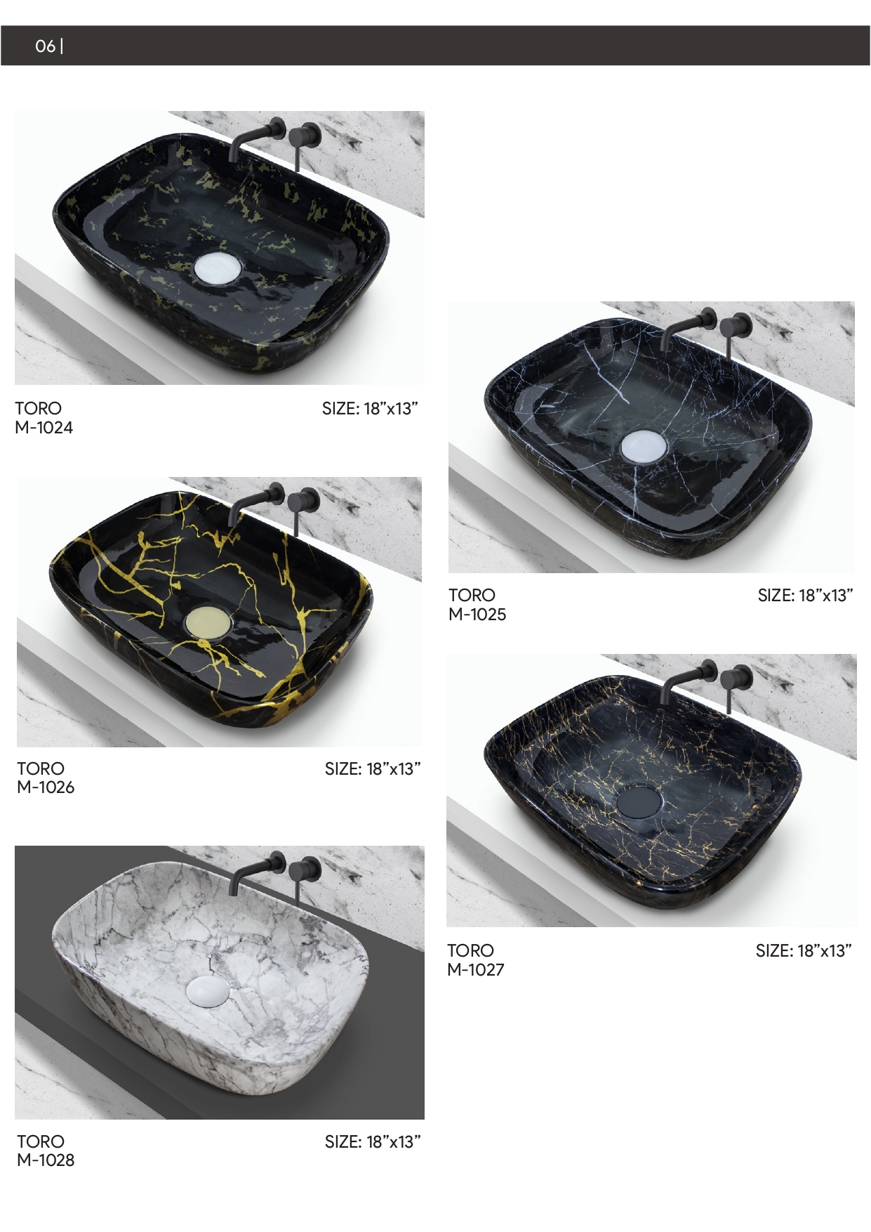 Marble Table Top Basin P1 to P6