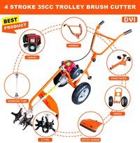 Trolley Brush Cutter with S type Rotary attachment