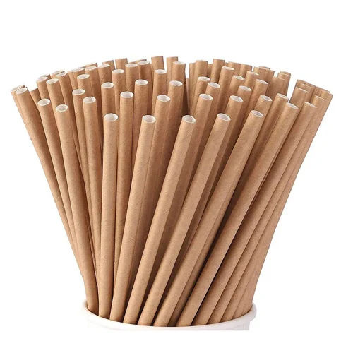 Drinking Paper Straws - Color: Brown