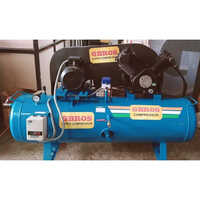 Two Stage Compressor - Ms Material, 100 Liter Air Flow Capacity, Blue Color, 2 Hp Power, 12 Bar Pressure, Direct Driven | Industrial Use, 1-year Warranty, New Design