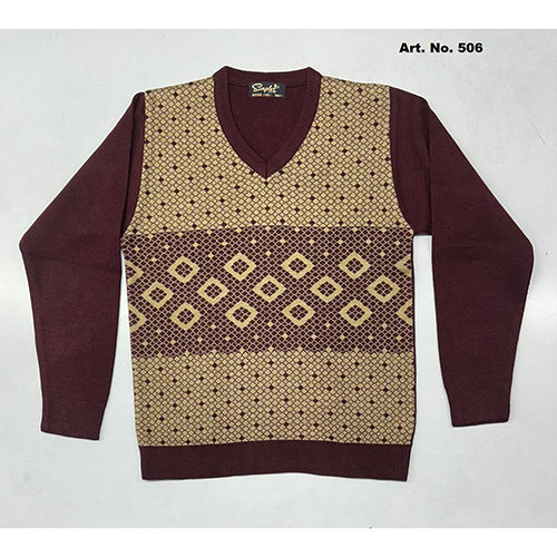 506 Mens Woolen V Neck Sweater - Fabric Type: Wool