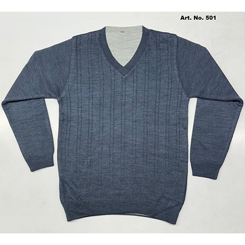 501 Navy Blue Full Sleeve Reversible Sweater - Fabric Type: Wool