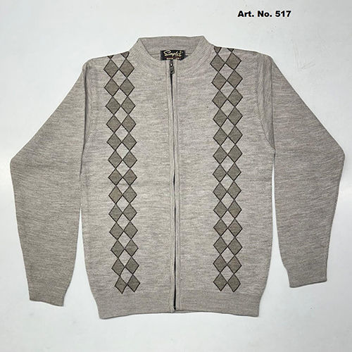 517 Mens Zipper Full Sleeve Sweater - Color: Grey