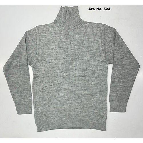 524 Mens High Neck Full Sleeve Sweater - Color: Grey