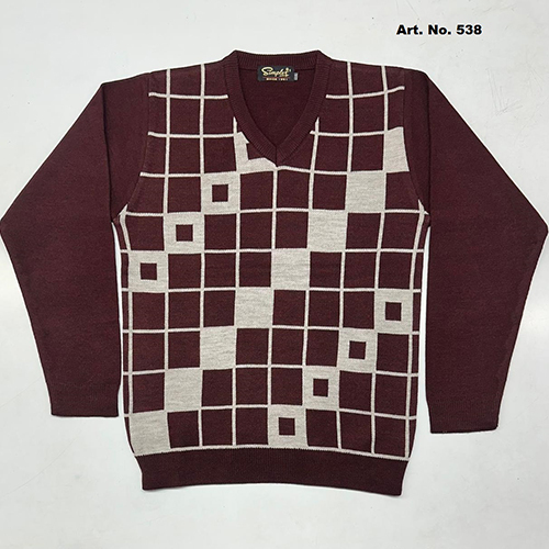 538 Mens V Neck Casual Full Sleeve Sweater