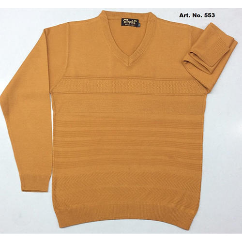 553 Mens Acrylic Blend V Neck Full Sleeve Sweater