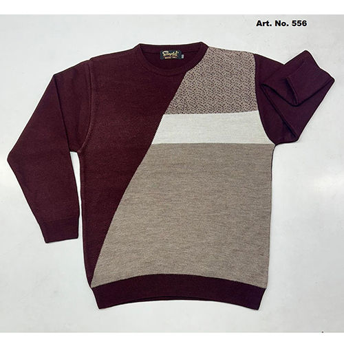 556 Mens Designer Round Neck Full Sleeve Sweater - Fabric Type: Wool