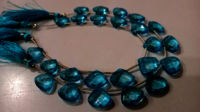 Natural Swiss Blue Topaz Heart Shape Faceted 13-15mm Beads strand 8''Long