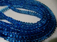 Natural Swiss Blue Topaz 8mm Rondelle faceted Beads Strand 8 Inch Long