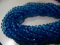 Natural Swiss Blue Topaz 8mm Rondelle faceted Beads Strand 8 Inch Long