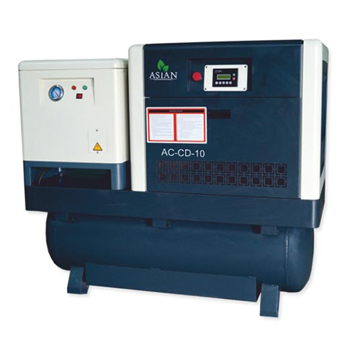 Ac-Cd-10 10Hp Tank Mounted Screw Compressor - Lubrication Type: Lubricated