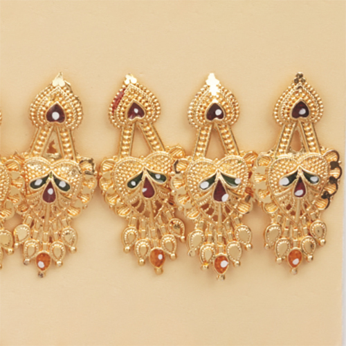 Designer Imitation Gold Card Butti Earrings