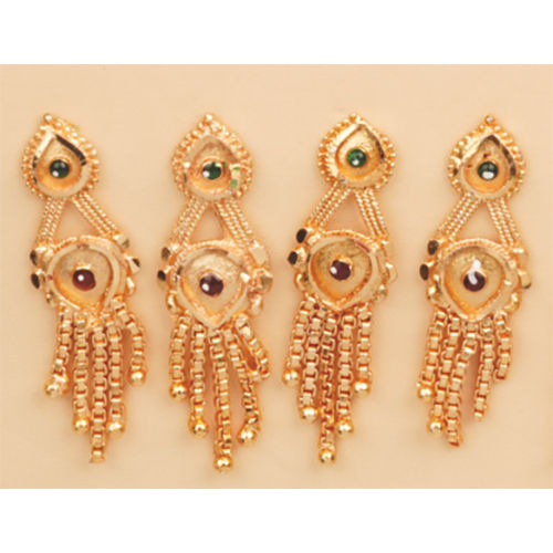 Stylish Artificial Gold Card Butti Earrings - Color: Golden