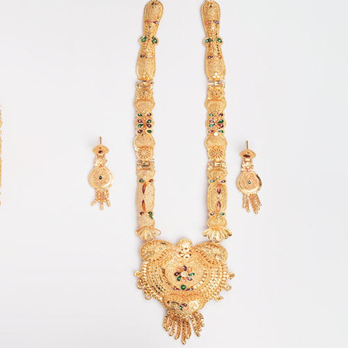 Long Fancy Imitation Gold Necklace Set