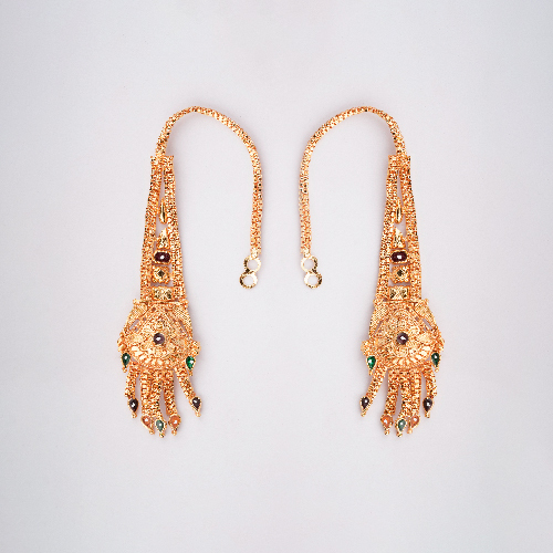 Designer Imitation Gold Long Earrings