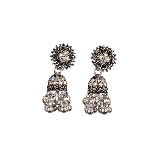 Stylish Oxidized Jhumka - Color: Silver