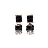 Designer Oxidized Silver Jhumka