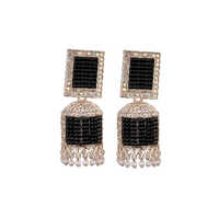 Designer Oxidized Silver Jhumka
