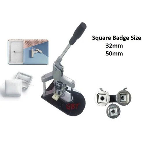 Square Badge Machine 32Mm - Color: Silver