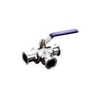 3 Way Tc Ball Valve - Color: Silver