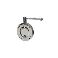 Butterfly Valve Sandwich - Durable High-pressure Silver Valve, Standard Size For Industrial Water Flow Control