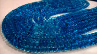 Natural Swiss blue Topaz Rondelle Plain 6mm Beads Strand 8 Inches Long