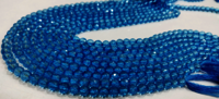 Natural Topaz Swiss Blue color Round Shape Faceted 6mm Beads Strand 13''Long