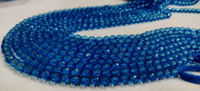 Natural Topaz Swiss Blue color Round Shape Faceted 6mm Beads Strand 13''Long