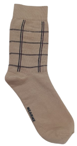 BROWN CHECK DESIGN ANKLE SOCKS